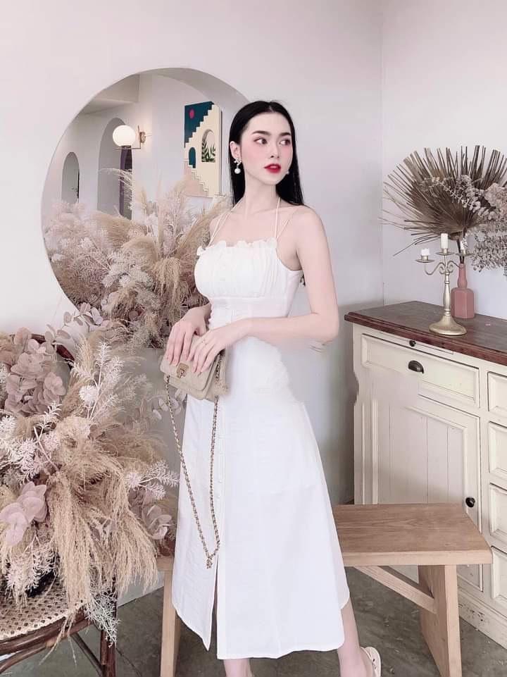 ĐẦM 2 DÂY NHÚN NGỰC KẾT NÚT 9759