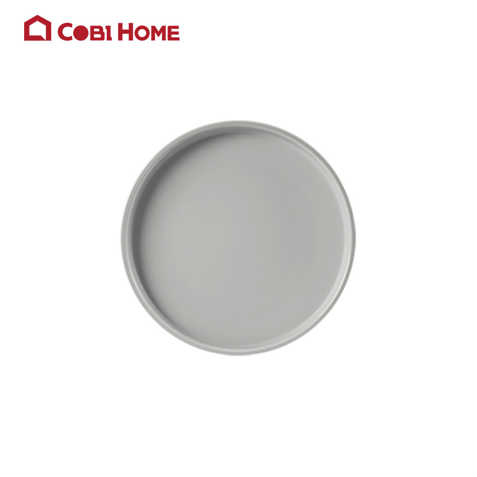 Dĩa xám tròn 20.6cm bằng melamine cao cấp 