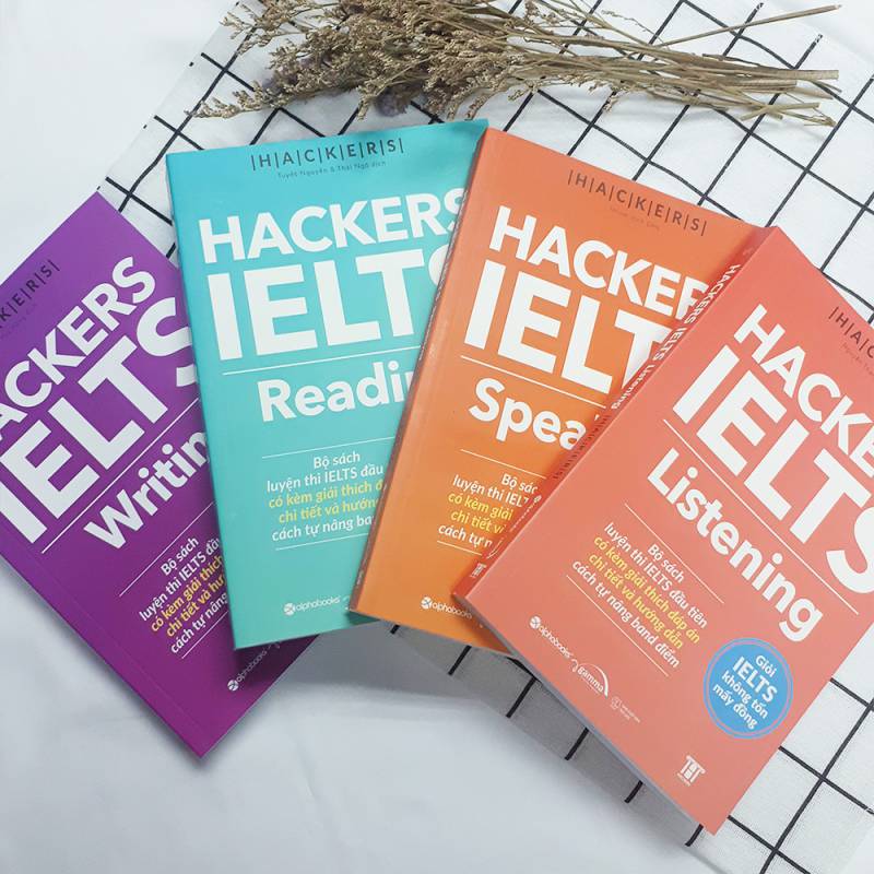 Combo Trọn Bộ 4 Cuốn Hackers IELTS ( Listening + Reading + Speaking + Writing ) (Tặng kèm Tickbook)