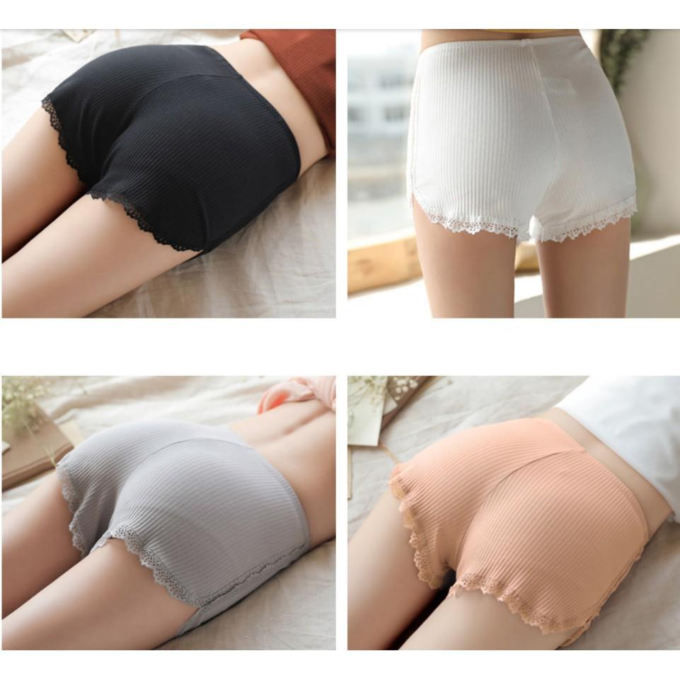 Quần Mặc Trong Váy ️️ Quần Mặc Váy Ngắn Coton - Quần Chip Tăm Viền Ren Co Giãn 4 Chiều