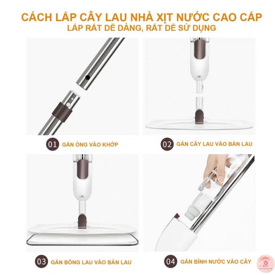 Bộ chổi lau nhà thông minh️️️GIÁ TỐT NHẤT SỐP PI️ đầu xoay 360 độ phun sương, chổi lau nhà tự động cao cấp