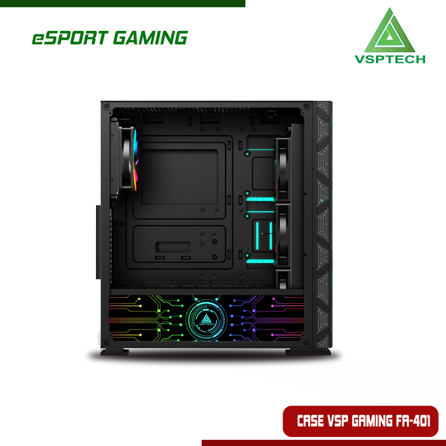 Vỏ máy tính Case VSP FA 401 (ATX, M-ATX, ITX) - Kính cường lực (Tặng 4 FAN RGB) - Hàng chính hãng TECH VISION phân phối