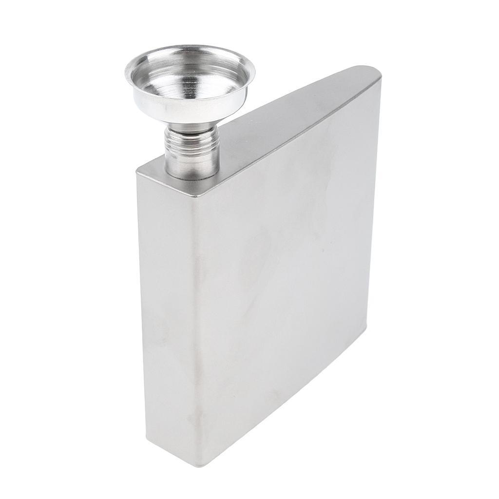 175ml Titanium Pocket Flask Hip Flask Alcohol Drink Flask with Funnel & Carrying Bag