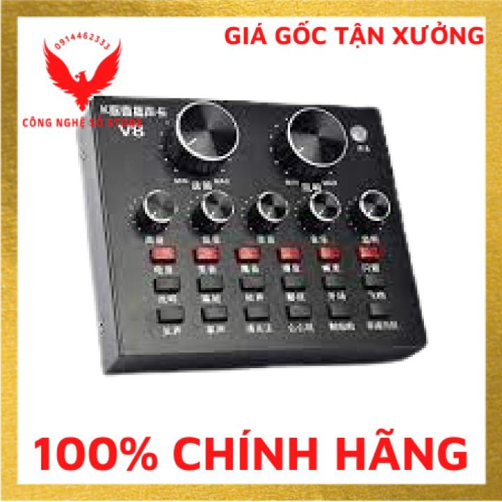 (Hàng có sẵn) Bộ thu âm Soundcard V8 Có Bluetooth.