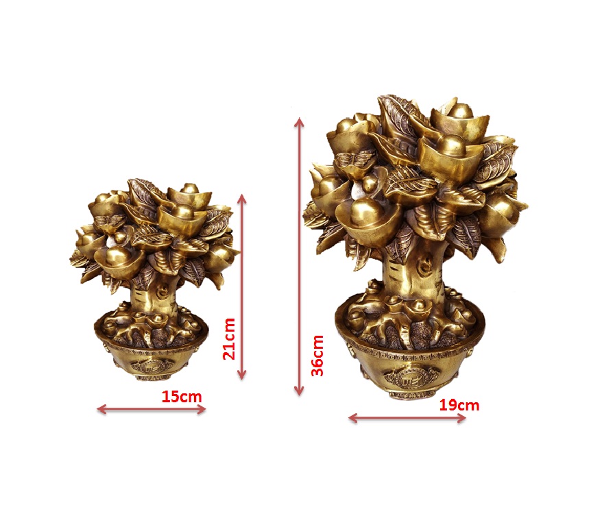 Cây Tiền Tài Lộc Đồng Vàng cao 21cm