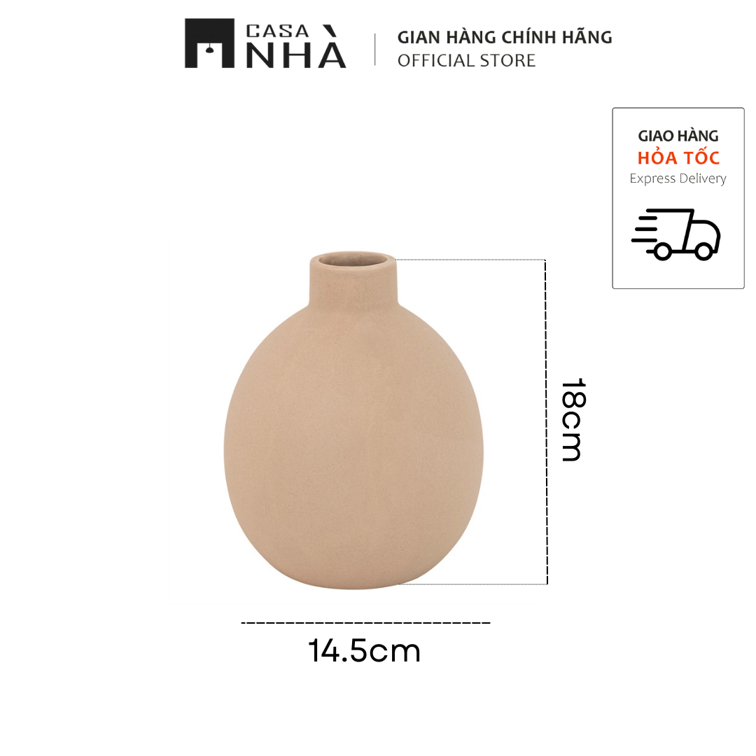 Bình gốm trang trí, bình cắm hoa tối giản hiện đại - Bình NODA nhiều kích cỡ