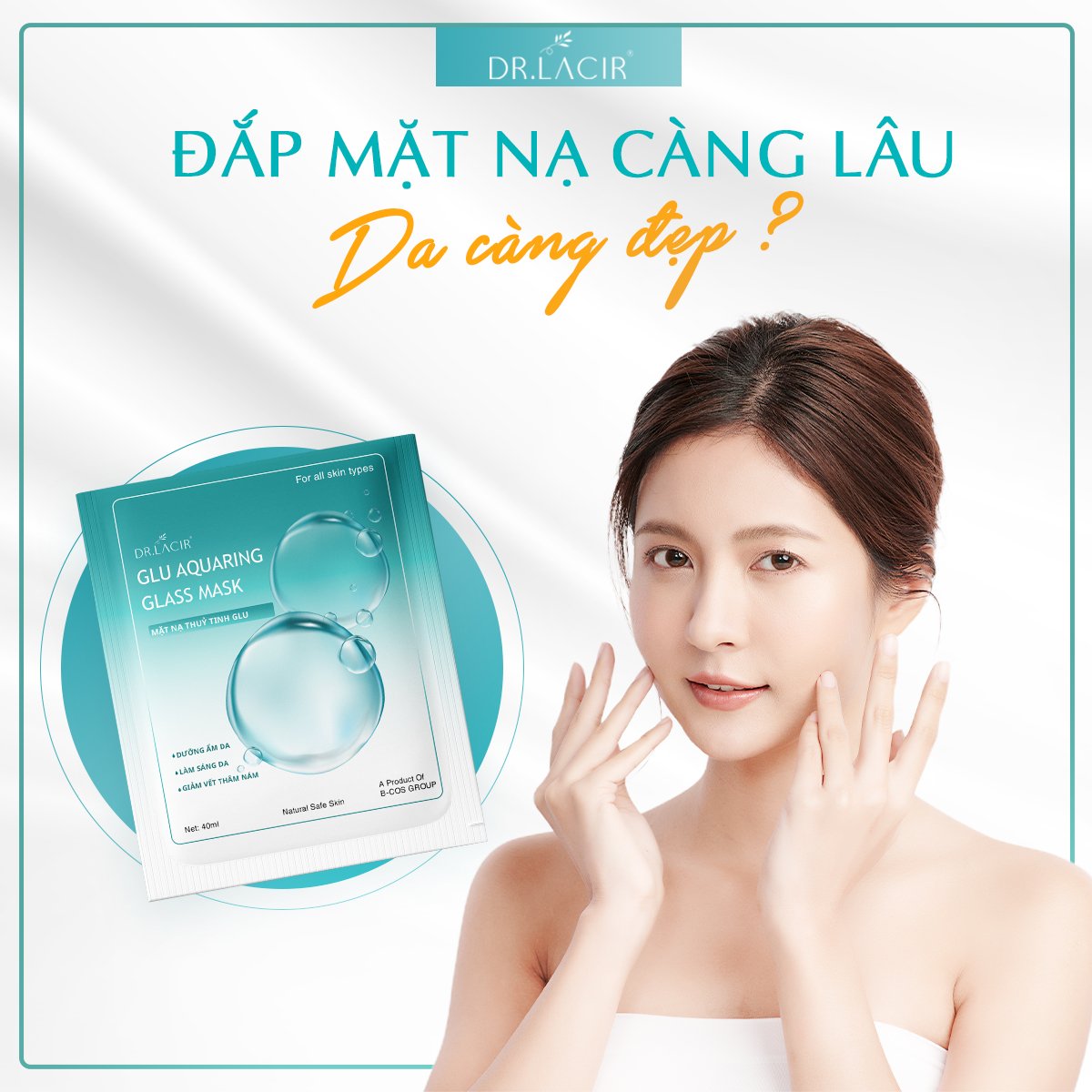 [5 HỘP] Mặt Nạ Thuỷ Tinh Glutathione Dr Lacir - Glu Aquaring Glass Mask: Dưỡng Ẩm Da, Làm Sáng Da. Giảm Vết Thâm Nám