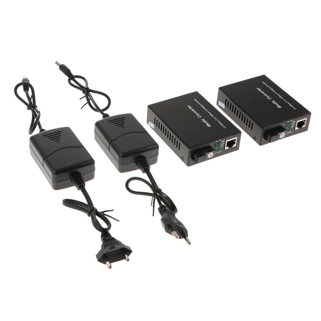 10/100Mbs Ethernet Media Converter Bi-Directional Single SC Fiber EU