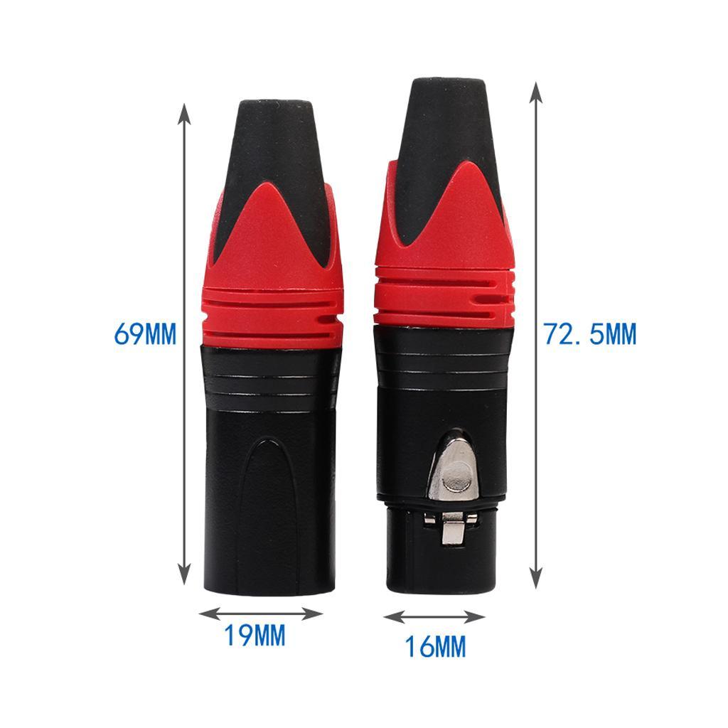 10x 3 Pin XLR Microphone Plug Audio Cable Connector Male & Female DIY
