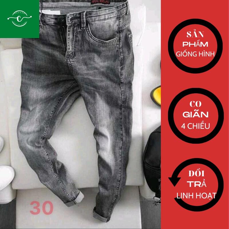 Quần jean nam, Màu Xám Cao Cấp, không Phai Màu Quần Bò VOZODO 30