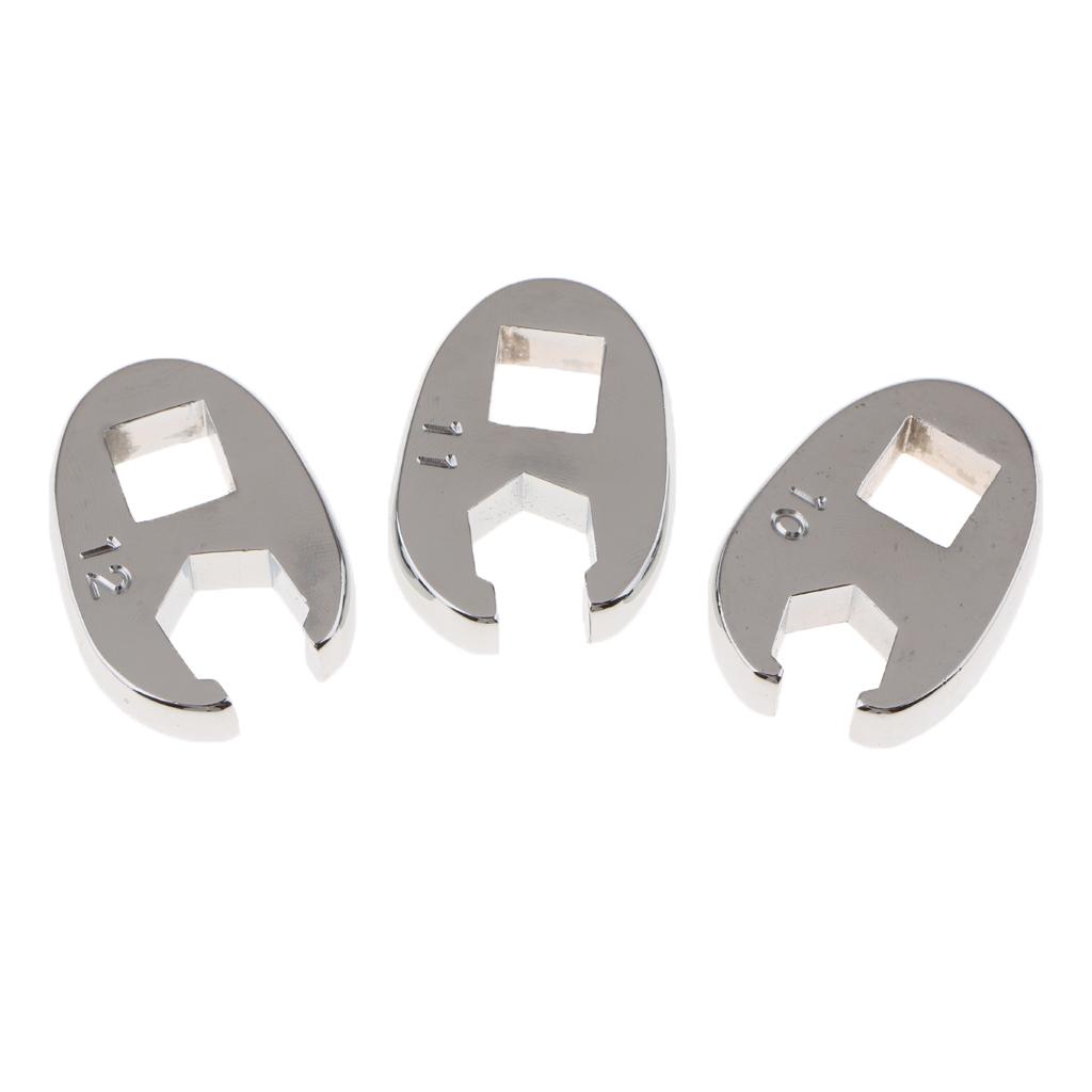 10 Pieces Drive 10-19mm Metric  Nut Crowfoot Hex Wrench Set Silver
