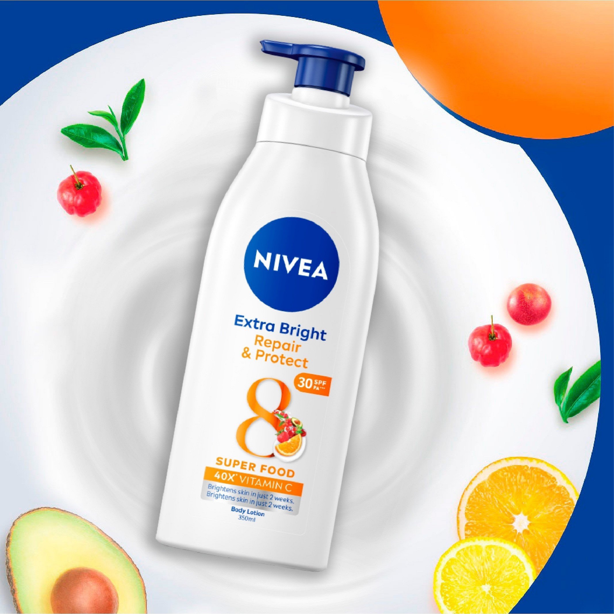 (B2B)Sữa Dưỡng Thể Dưỡng Trắng Nivea Giúp Phục Hồi &amp; Chống Nắng SPF 30 (350ml) - 88311
