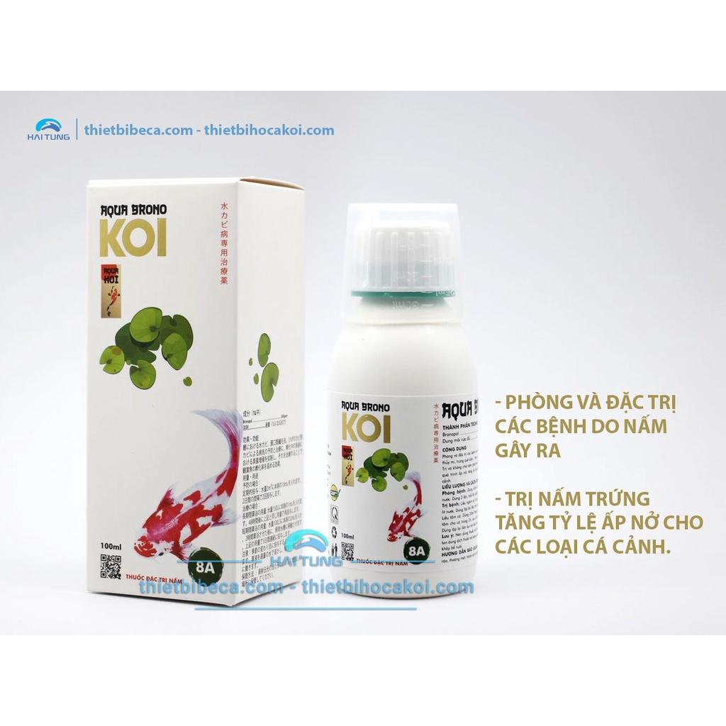 Chế phẩm số 8A - phòng và đặc trị nấm cá koi AQUA BRONO sản phẩm của AquaKoi lọ 100ml