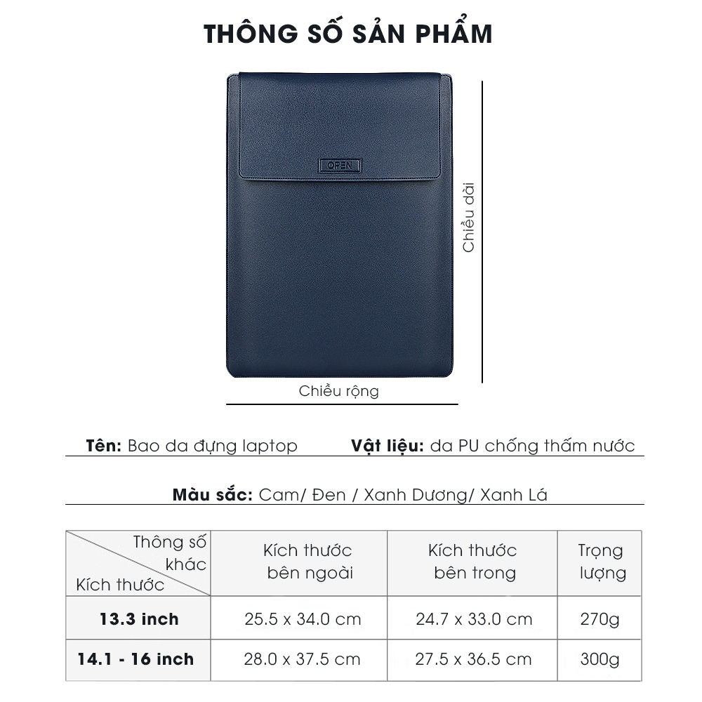 Túi Da Đựng Laptop Chống Sốc Kiêm Giá Đỡ Đa Năng