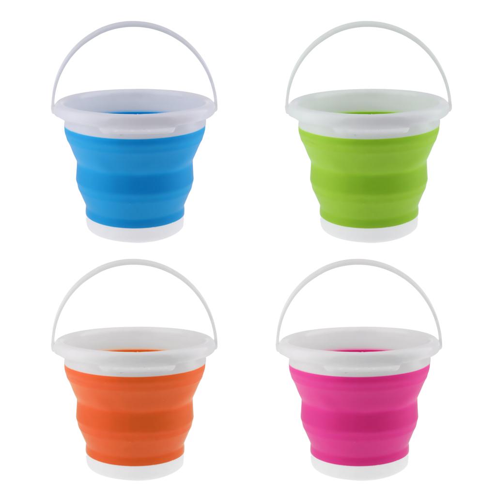 Folding Collapsible Silicone Bucket Outdoor Barrel Handwashing Basin 3L B