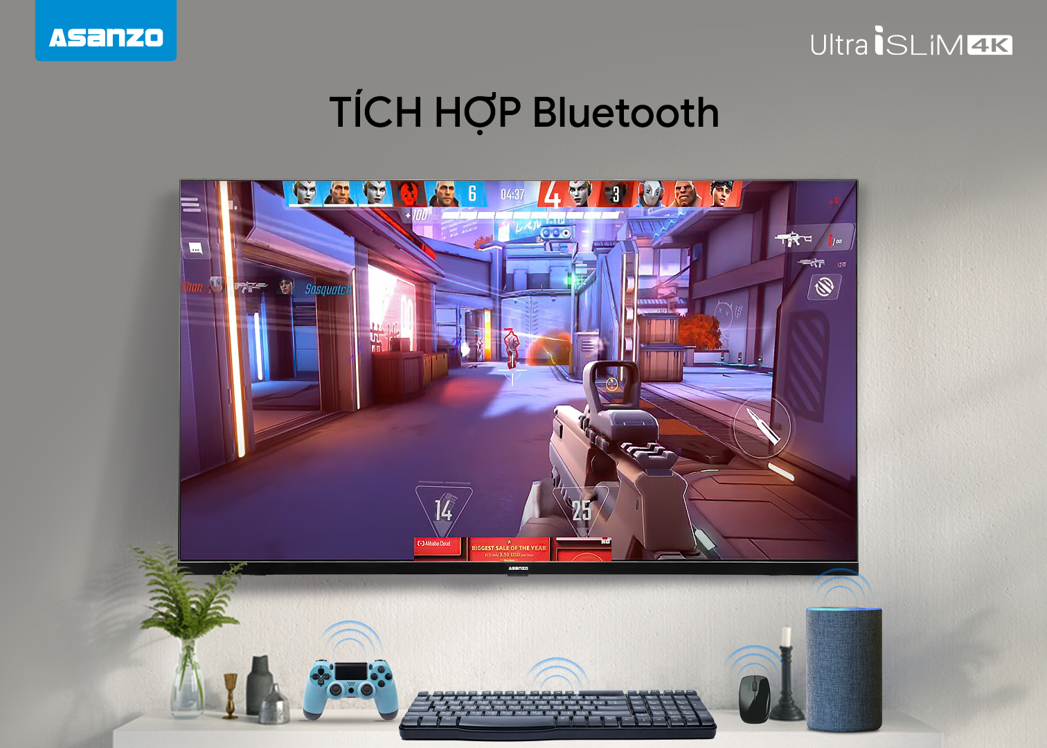 Smart Tivi 4K Asanzo Ultra iSLIM 50U72 50 inch - Hàng chính hãng