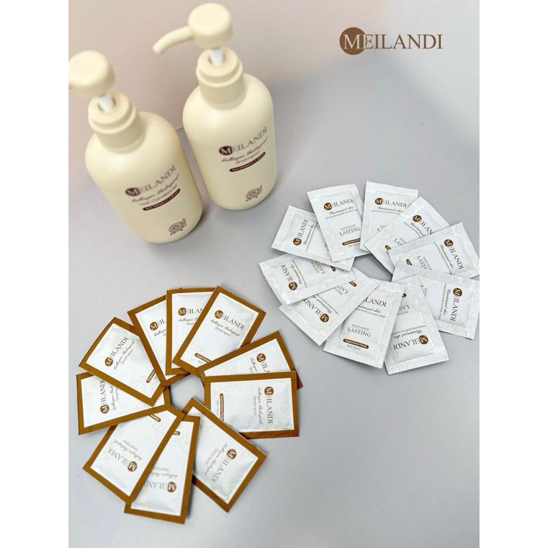 Cặp dầu gội xả Meilandi Collagen Biological tóc hư tổn xơ rối, giảm gãy rụng hương trà xanh