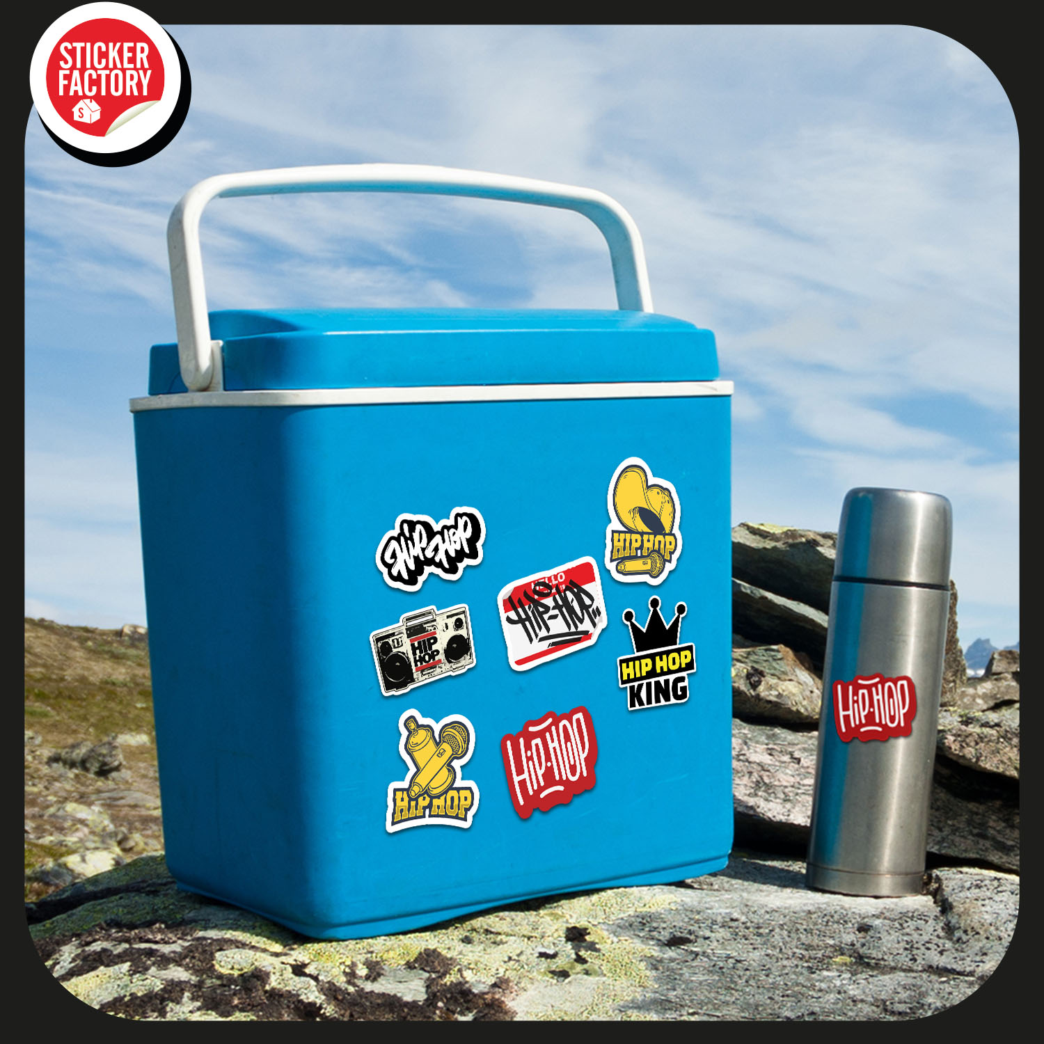 Hiphop - Set 30 sticker decal hình dán nón bảo hiểm, laptop, xe máy, ô tô - STICKER FACTORY
