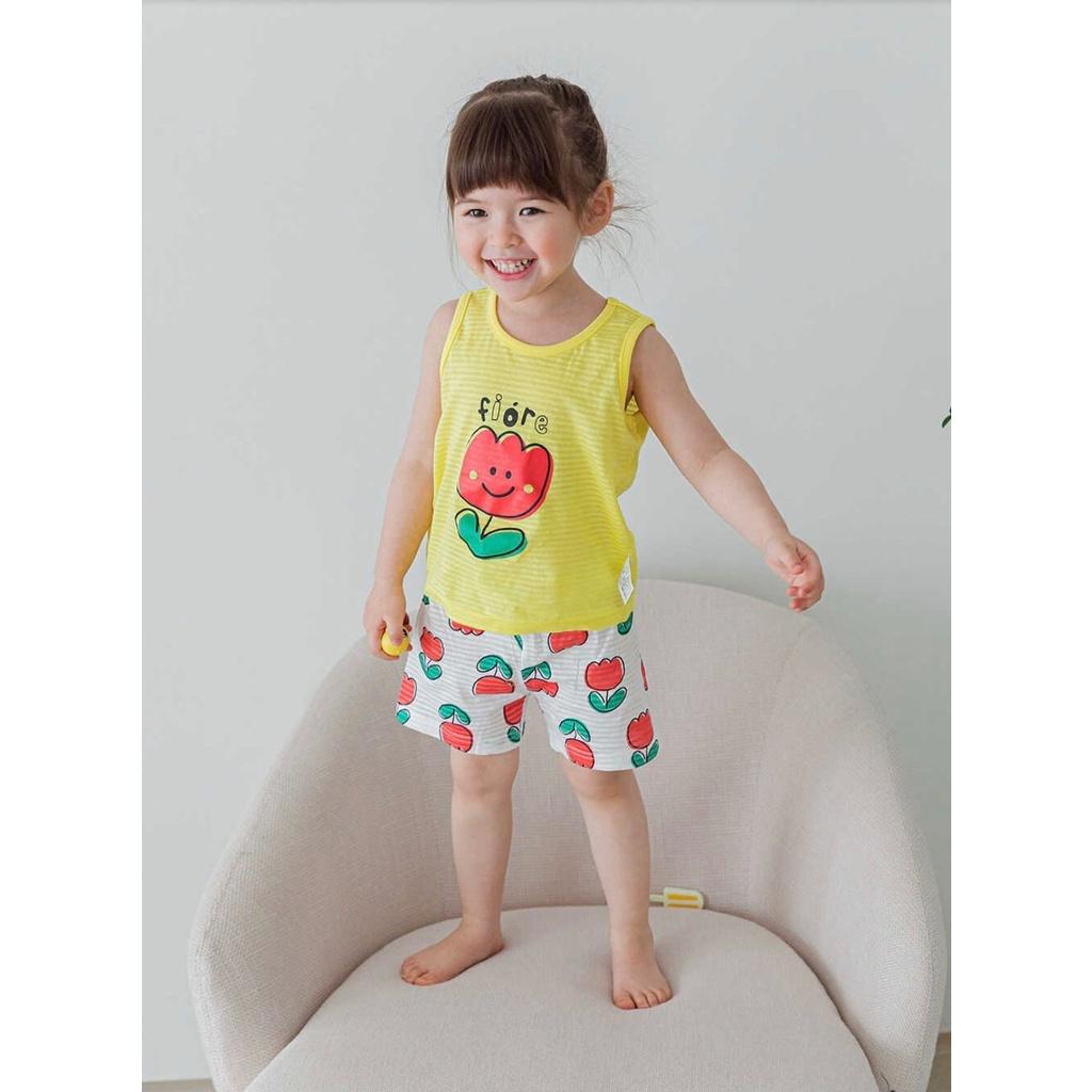 BỘ BA LỖ CAO CẤP BÉ GÁI NỘI ĐỊA HÀN, CHẤT COTTON GIẤY ORGANIC, MẪU HOA