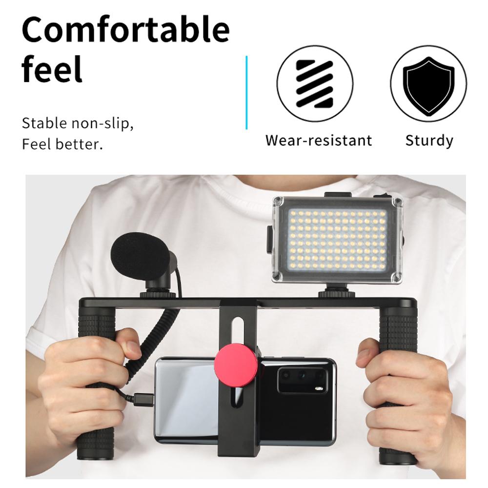 Tay cầm kép có đèn LED  mini hai màu 3200K-6400K Hợp kim nhôm