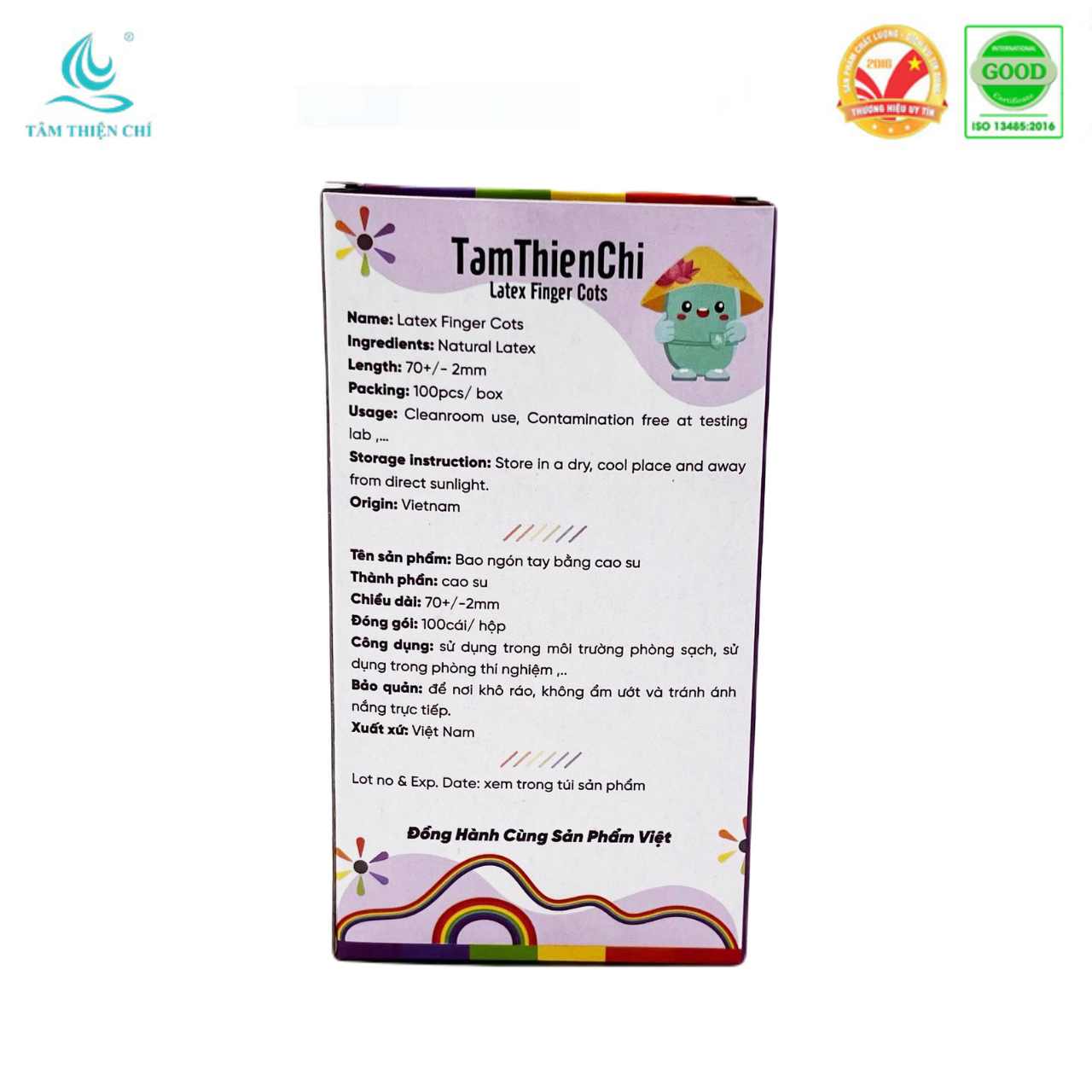 Bao ngón tay cao su Beksu Finger Cots Hộp 100 cái