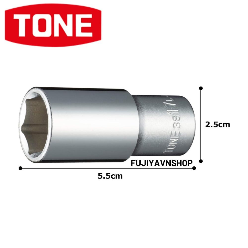 Đầu tuýp dài 6 cạnh Tone HP3S-17L ra lục giác 17mm