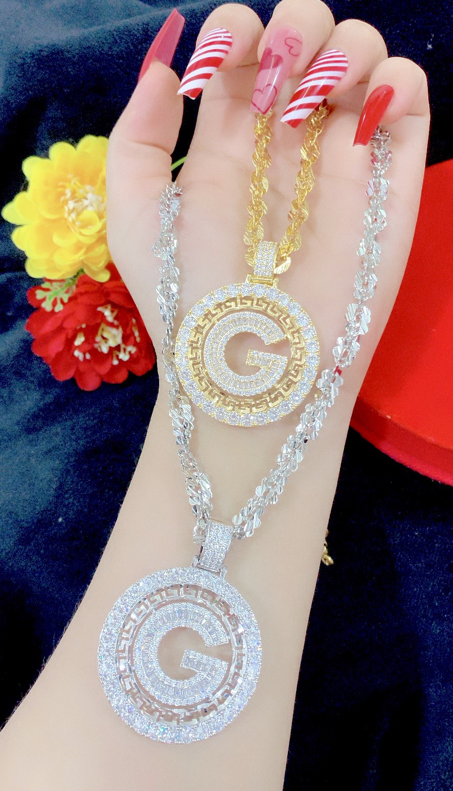 Dây chuyền xoắn mặt chữ G mạ 18k cao cấp E207