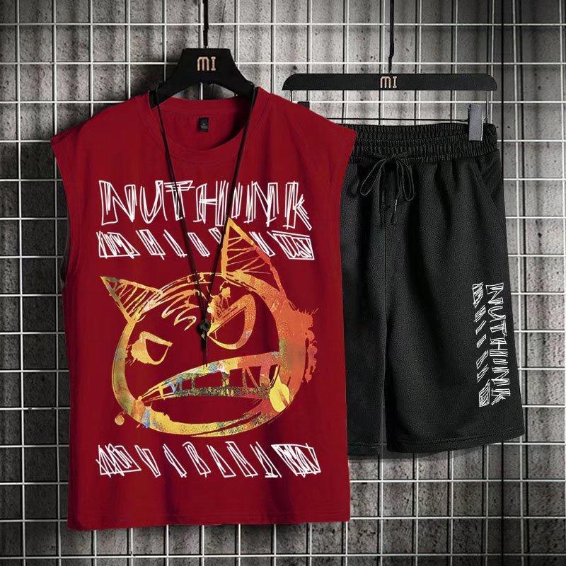 Bộ Đồ Thể Thao Hai Mảnh Áo Sát Nách Dáng Rộng Thời Trang Mùa Hè Size M-8XL Cho Nam