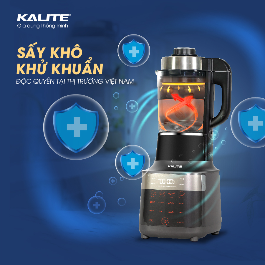 Máy Nấu Sữa Hạt, Máy Làm Sữa Hạt KALITE KL-950 Kiêm Xay Sinh Tố Đa Năng, Gồm 14 Chương Trình Cài Sẵn Dung Tích 1.7 Lít Công Suất 2700 W - Hàng Chính Hãng