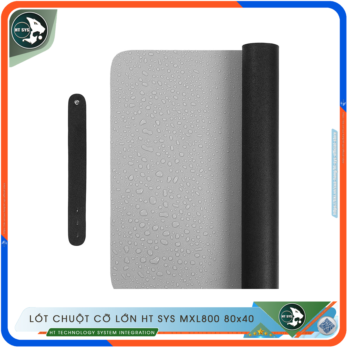 Lót Chuột Cỡ Lớn HT SYS 80x40 Và 90x45 - Miếng Lót Chuột Thiết Kế 2 Mặt, Chất Liệu PU Cao Cấp - Chống Trơn Trượt, Nước, Nhăn, Bám Bụi - Hàng Chính Hãng