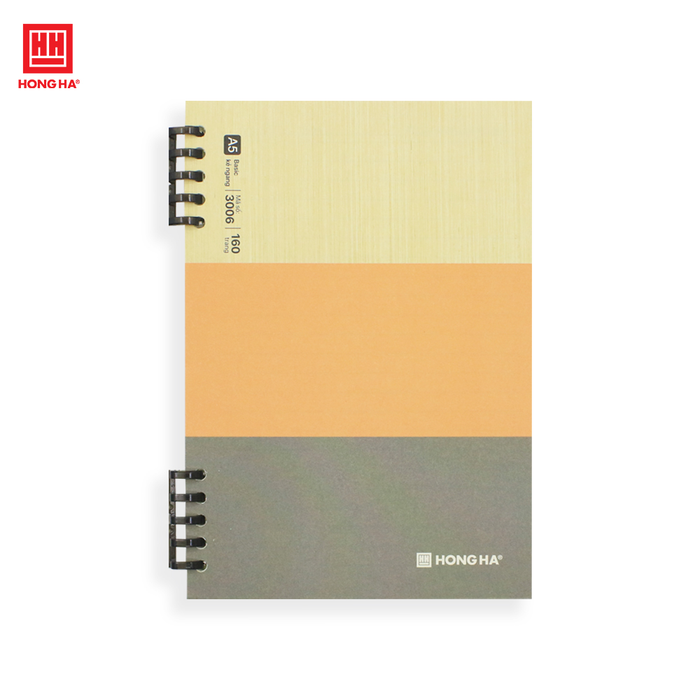 Sổ lò xo A5 Hồng Hà, sổ còng nhựa Basic 160 trang định lượng 80gsm - 3006