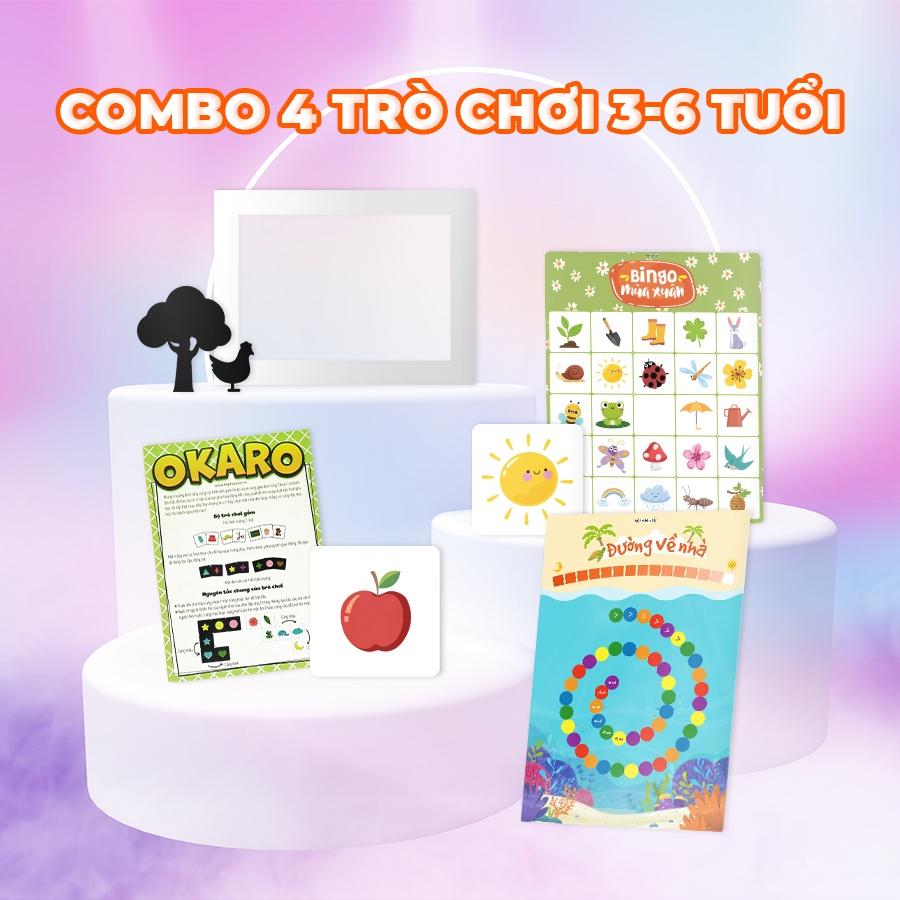 Combo 4 set đồ chơi vận động, tư duy toàn diện nhất cho độ tuổi 3-6 Hộp Háo Hức