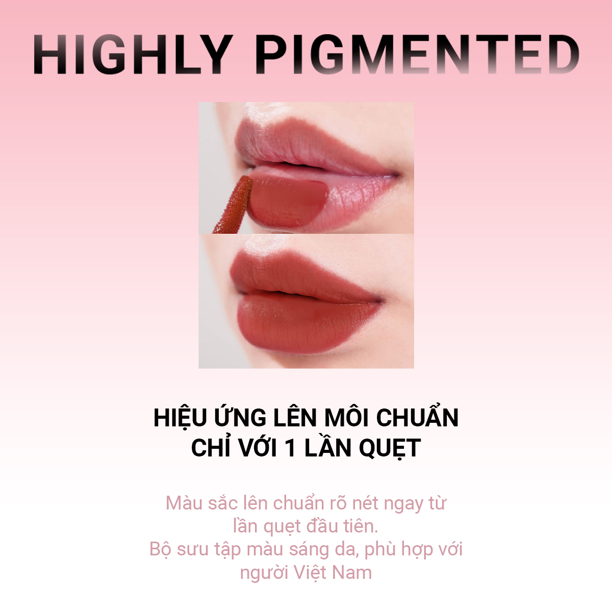 Bộ đôi M.O.I SON TINT LÌ NHẸ MÔI LÂU TRÔI 12H LOLLIPOPS - Matte Lasting Lip Tint - Lollipops và Má hồng kem 2 màu Dual Cream Blusher