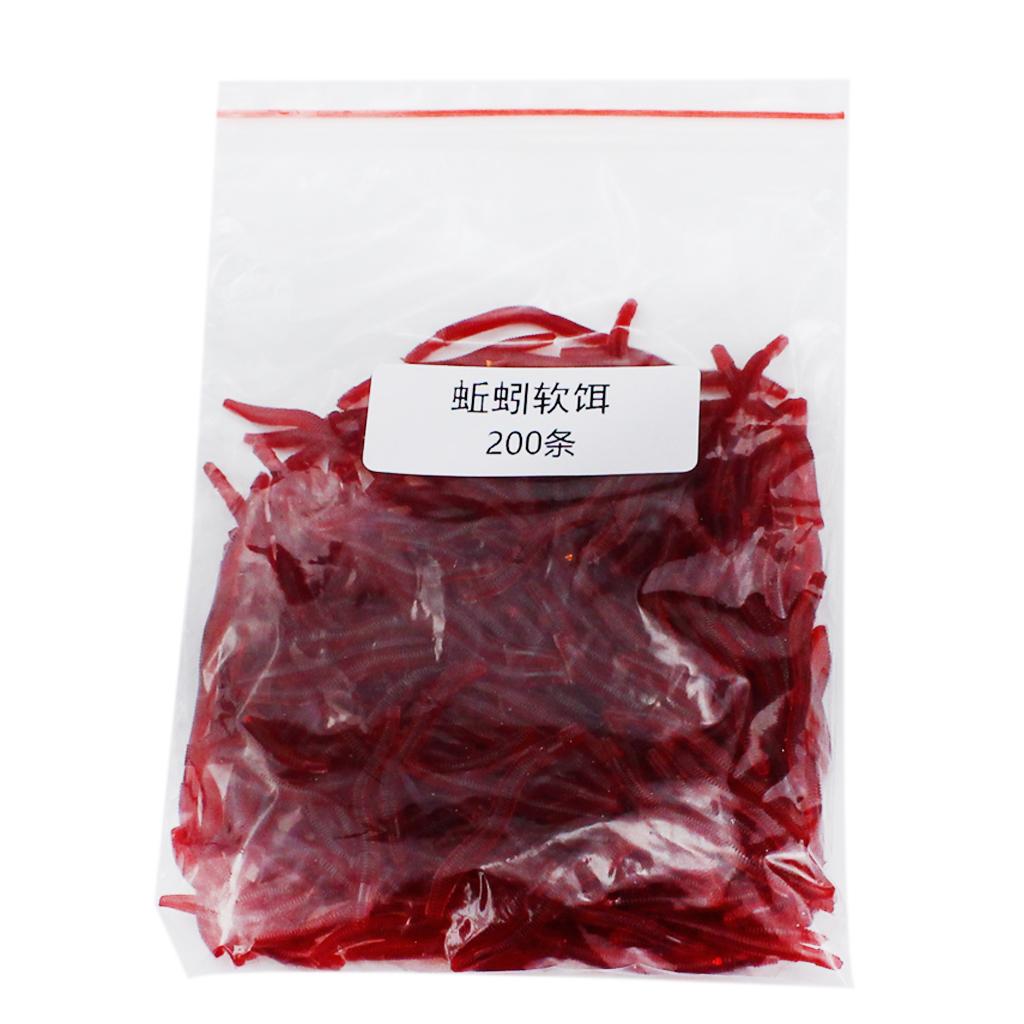 100pcs/pack Earthworm Fishing Bait Red Worm Fishing Lures