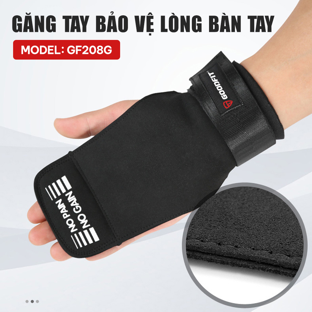 Găng tay tập Gym Lifting bảo vệ lòng bàn tay, có quấn bảo vệ cổ tay GoodFit GF208G