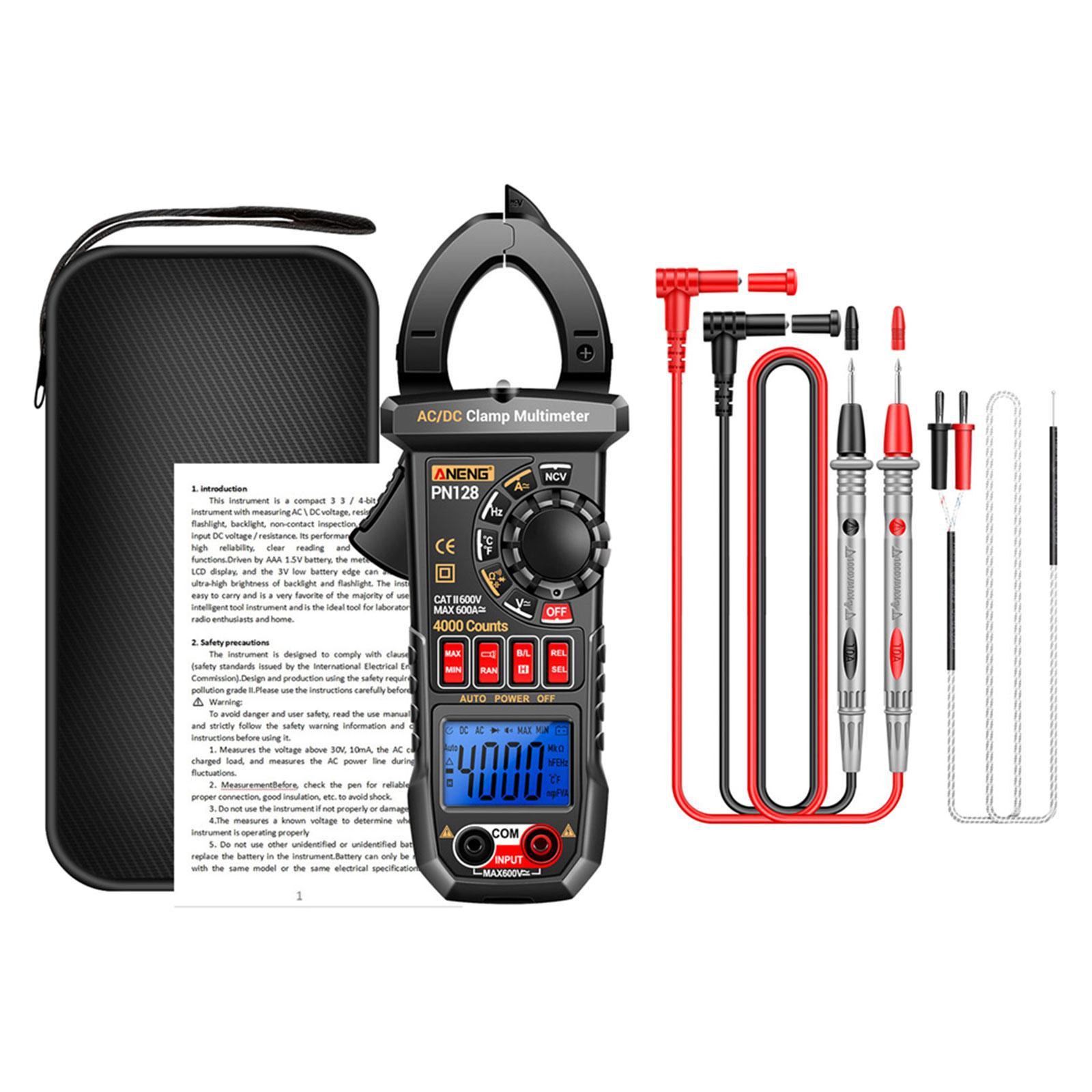 Digital Clamp Meter Voltage Tester Backlight Screen Non-contact Ncv,Resistance Voltage Meter Tool for Cars Troubleshooting Household Outlets