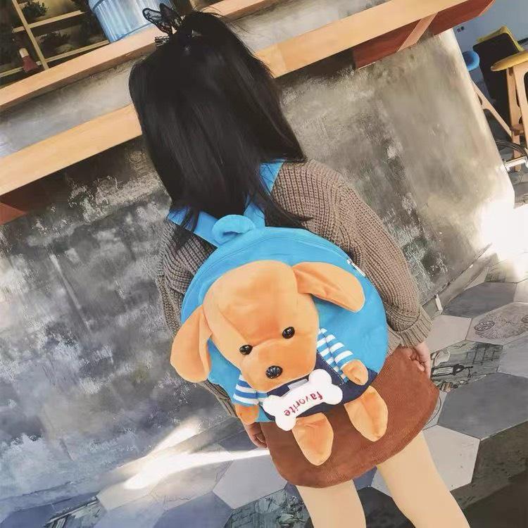 Balo thú bông hình chó con đáng yêu cho bé trai bé gái mẫu giáo mầm non nhà trẻ
