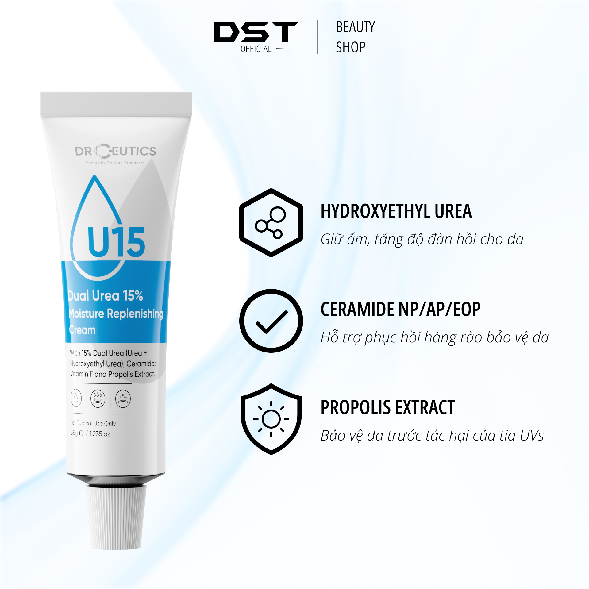 DRCEUTICS Kem Dưỡng Ẩm Và Phục Hồi Da Dual Urea 15% Moisture Replenishing Cream