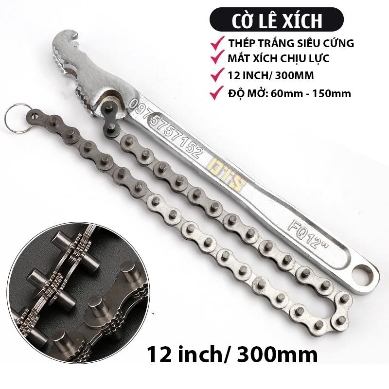 Cờ lê xích thép trắng 12 inch, 9 inch, mỏ lết xích siêu cứng, cờ lê răng cưa mở nắp lọc dầu nhớt, vam tháo cốc lọc dầu