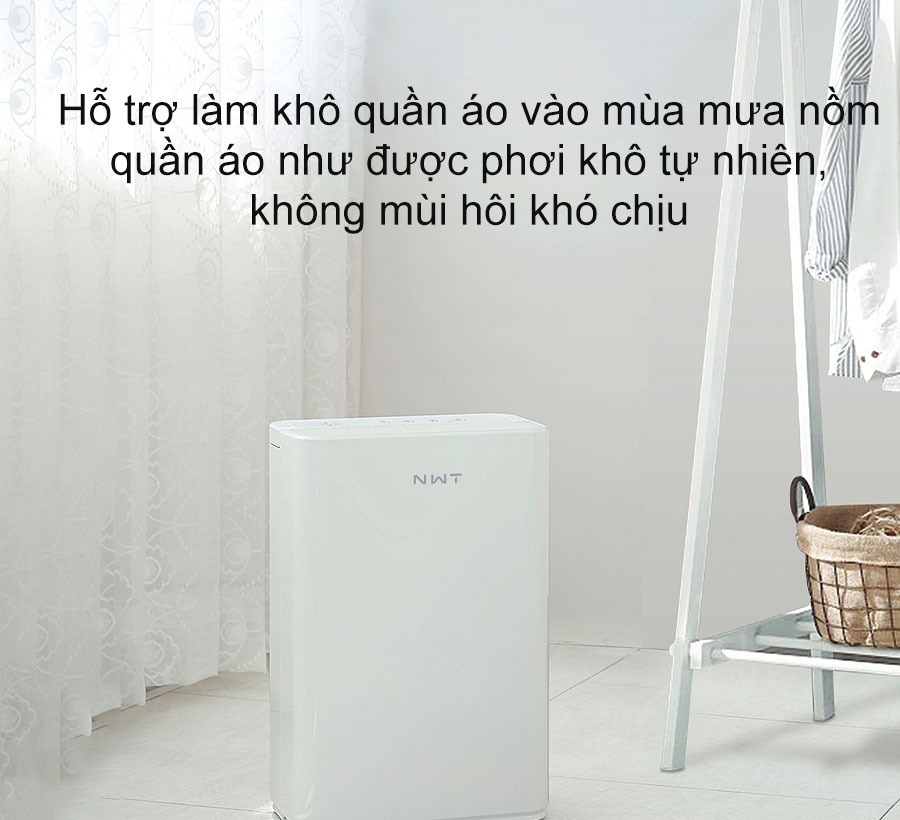 Máy hút ẩm không khí thông minh Xiaomi NEW WIDETECH 12L kiêm sấy quần áo nồm ẩm giảm mùi hôi, điều khiển qua app Mihome - Hàng chính hãng