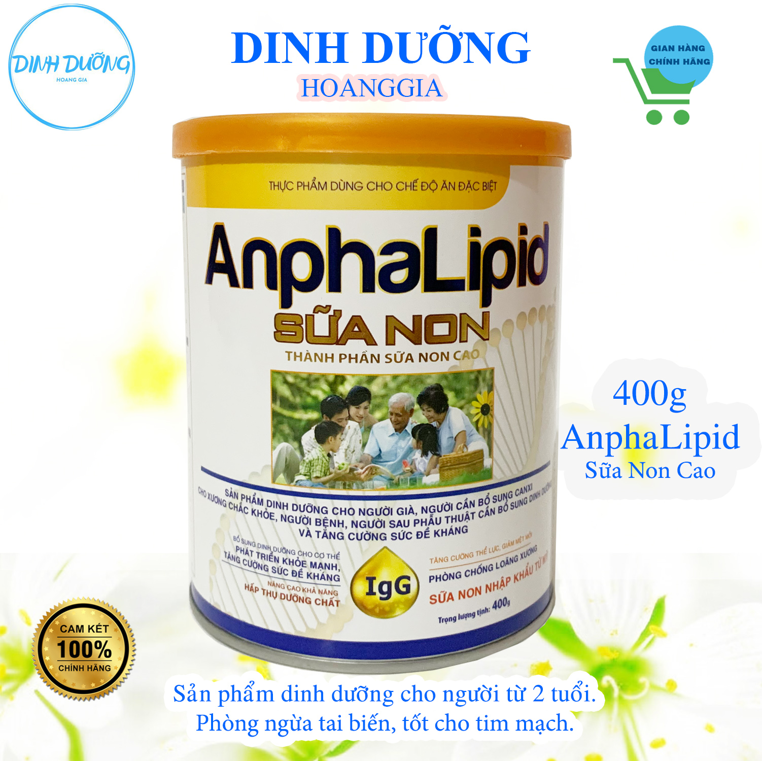 Anphalipid Sữa Non Halan Milk 400gr - Tăng sức đề kháng, chống loãng xương, giảm mệt mỏi