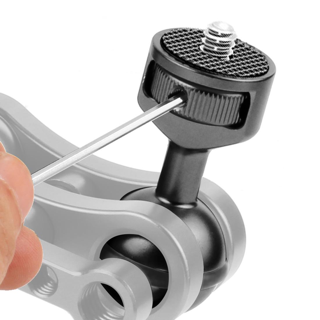 Nâng Cấp Đầu Bóng 1 Inch Sang Ốc Vít 1/4 Adapter Chân Đỡ Xoay 360 Cho GoPro 10 9 8 7 5 YI Camera Hành Động đèn Màn Hình