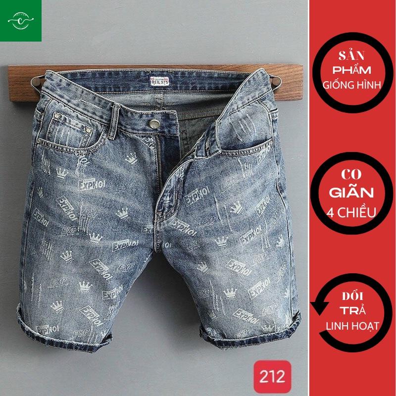 Quần short jean nam, chất vải bò co gian, trẻ trung cá tính VOZODO 212