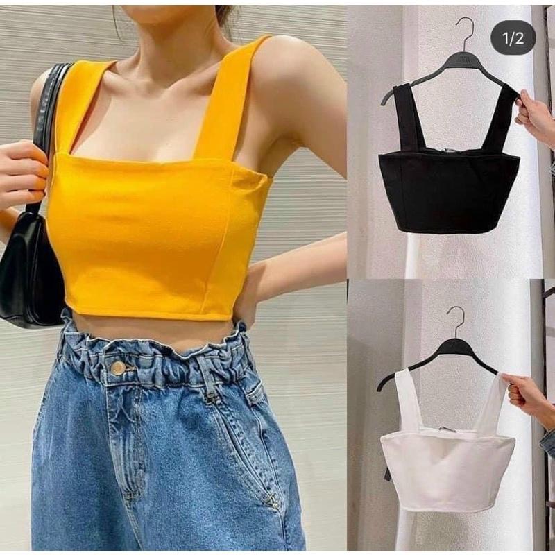 croptop 2 dây bảng to sale 45k( ảnh tự chụp )