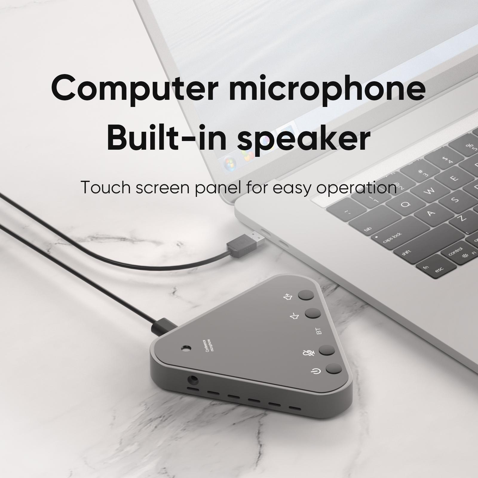 Y06 Desktop USB Conference Speakerphone BT Microphone 360° Omnidirectional Condenser Plug & Play PC Computer Mic