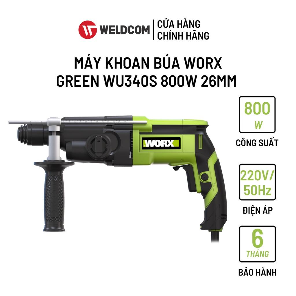 Máy Khoan Búa WORX GREEN WU340s Công Suất Cao An Toàn Khi Sử Dụng 800W 26mm