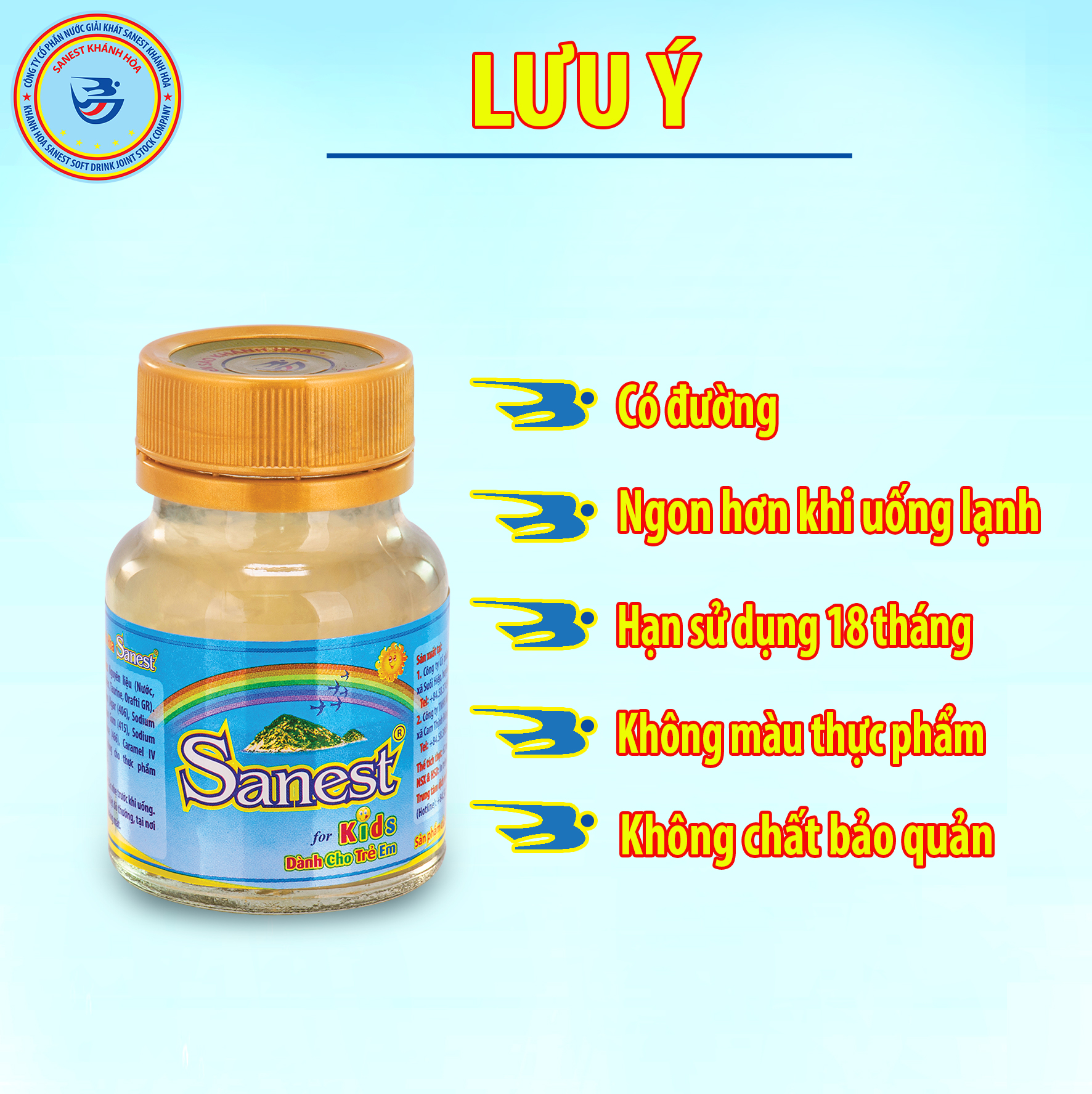 Nước Yến sào Khánh Hòa Sanest dành cho trẻ em - Đóng lọ 62ml