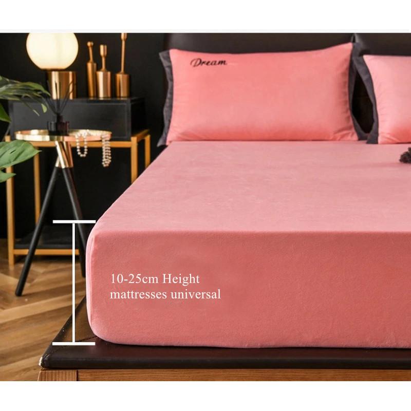 WOSTAR Mùa Đông Ấm Chắc Chắn Dép Nỉ Bedsheet Thun Trang Bị Tấm Nệm Bụi Bảo Vệ Nhà Dệt May Cao Cấp Chăn Ga Gối