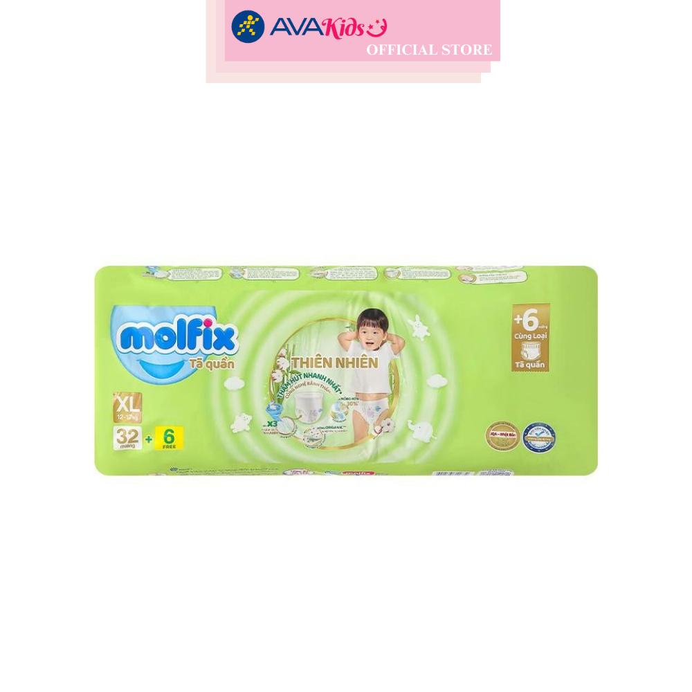 Tã quần Molfix thiên nhiên size XL 32 + 6 miếng (12 - 17kg)
