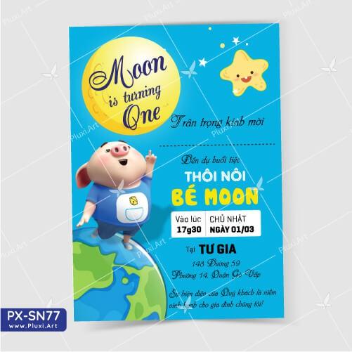 Thiệp thôi nôi – sinh nhật theo yêu cầu Pluxi